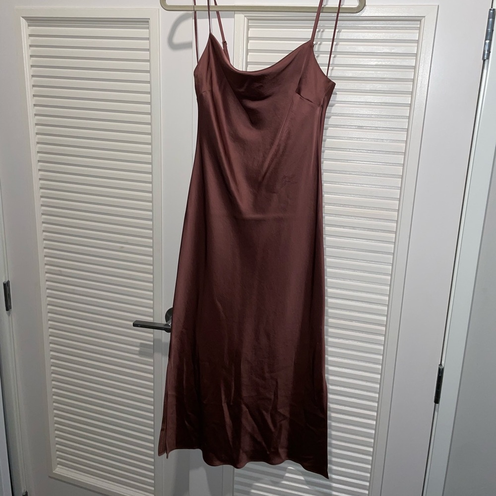Express Cowl Neck Midi Slip Dress